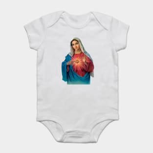 Immaculate Heart of Mary (transparent background design) Baby Bodysuit